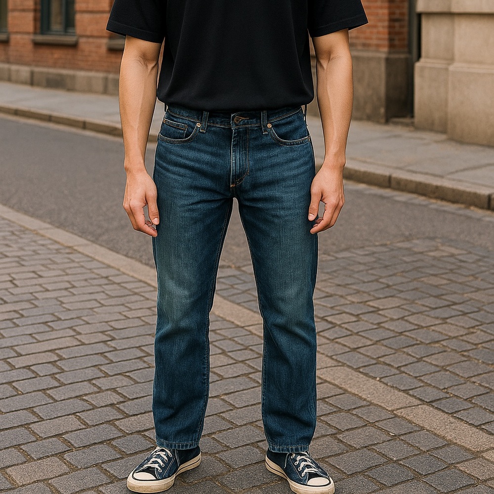 Lucky Brand Men's Dark Blue Straight Jeans, 31x32
